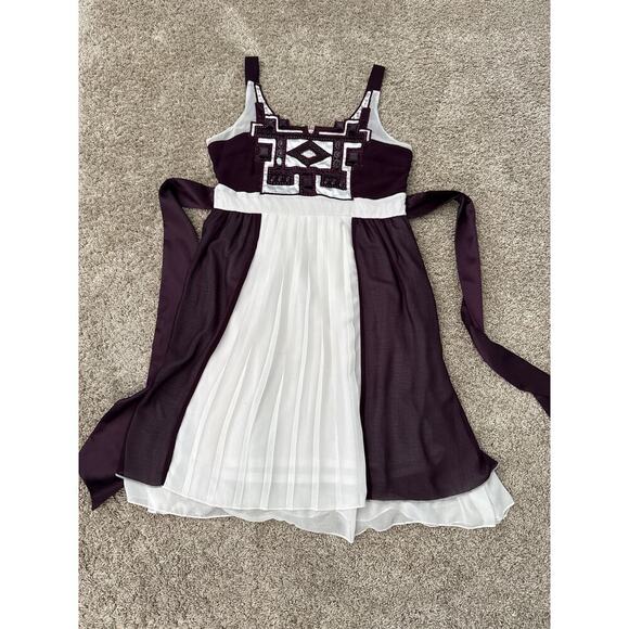 Women’s Burgundy Silk Beaded Y2K Party Dress Sz M Boho Glam Cocktail Evening - Picture 7 of 12